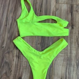 neon yellow / green zaful bikini set